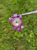 Pink kitty & evil eye pendant
